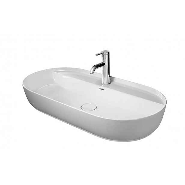 Duravit Luv - Umyvadlo na desku, 80x40 cm, bez přepadu, s otvorem pro baterii, bílá 0380800000