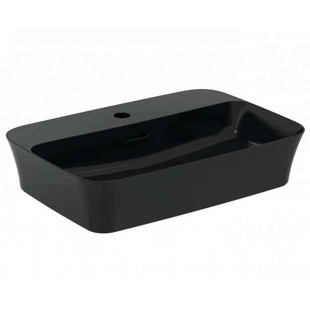 Ideal Standard Ipalyss - Umyvadlo na desku, 55x38 cm, s přepadem, otvor pro baterii, matná černá E2077V3