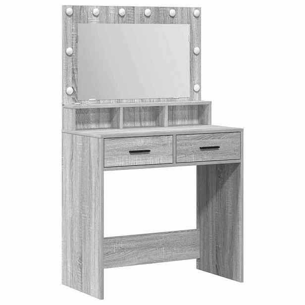 vidaXL Kosmetický stůl Šedá Sonoma 79 x 41 x 135 cm Kompozitní dřevo