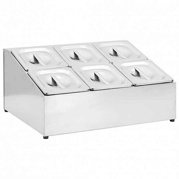 vidaXL Nástavba na gastronádoby pro 6 GN 1/6 nádob nerezová ocel