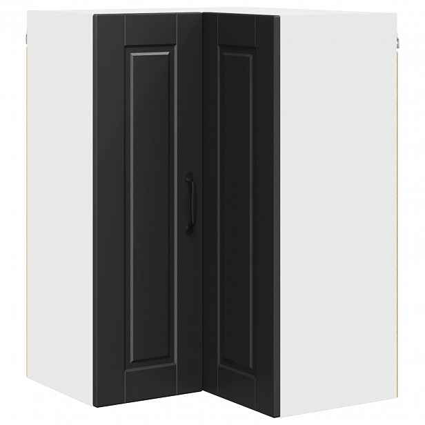 vidaXL Nástěnný roh skříň PORTO Černá 57 x 57 x 80 cm Kompozitní dřevo