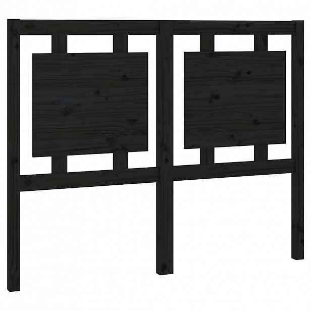 vidaXL Čelo postele černé 125,5 x 4 x 100 cm masivní borovice
