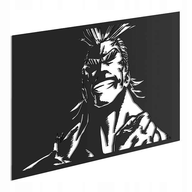 Yagi Toshinori All Might Dřevěný 3D obraz Anime My Hero Academia