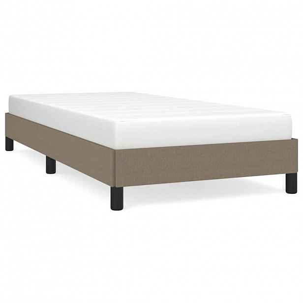 vidaXL Rám postele bez matrace taupe 100 x 200 cm textil