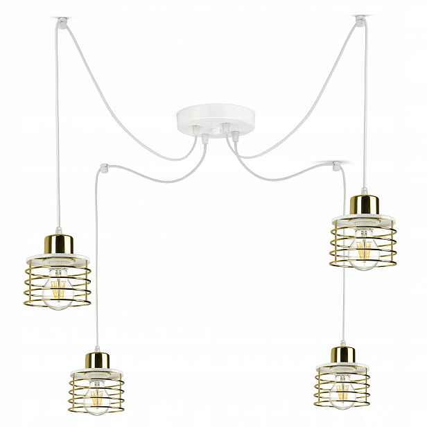 Závěsná lampa Lustr Pavouk Glam Zlatý Chrom Med