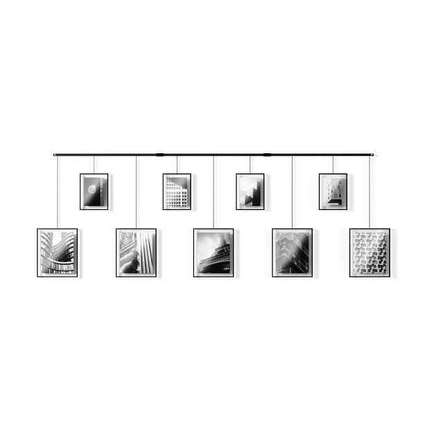 Černé kovové rámečky na zeď v sadě 9 ks 223x77,5 cm Exhibit – Umbra