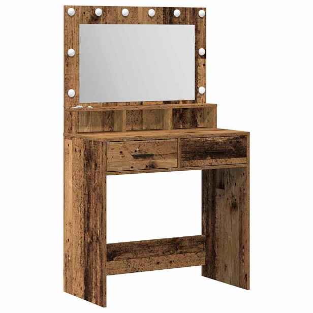 vidaXL Kosmetický stůl Staré dřevo 79 x 41 x 135 cm Kompozitní dřevo