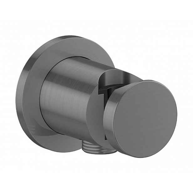 Axor One - Nástěnné kolínko s držákem, kartáčovaný černý chrom 48780340