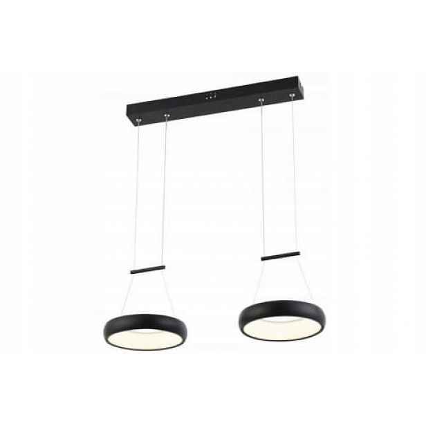 Dvojitá lampa Thea černá dva Led kroužky pro kuchyň/jídelnu nad stůl