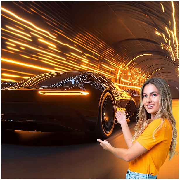 Fototapeta 3D Tunel Chodba Auto 196x260 TUN40W