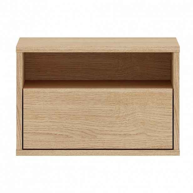 Selsey NOČNÍ stolek HEGGERS se zásuvkou a nikou dub mavelie, 45 cm