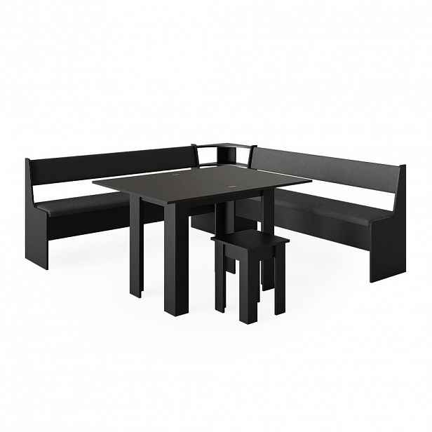 Vicco ROHOVÁ LAVICE Roman Černá 210 x 210 cm se stolkem