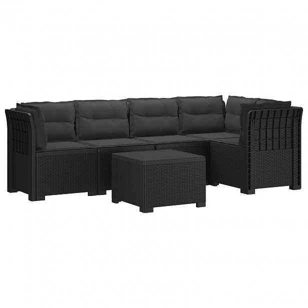 vidaXL 5-místné Zahradní Sofa s Polštáři ve Vzhledu Ratan PP