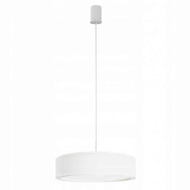 Bílá závěsná lampa Mist III je moderní nad jídelní stůl Nowodvorski