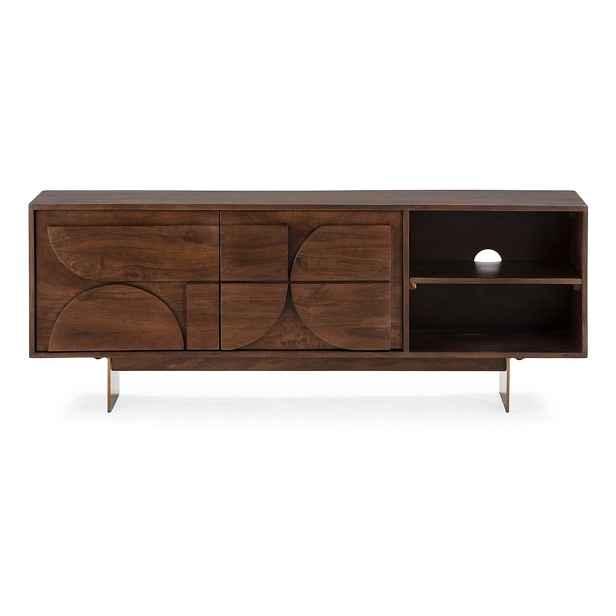 Hnědý TV stolek z mangového dřeva 145x55x40 cm Trisha – MOME