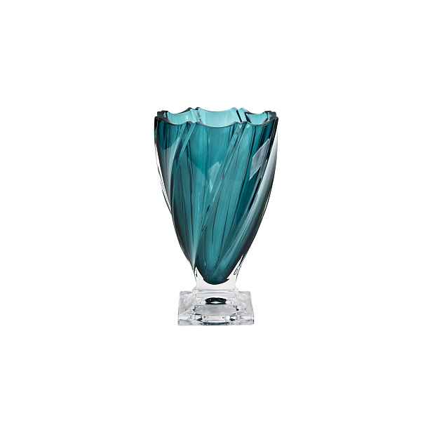 Křišťálová váza na noze 33 cm Ponti Green Touch