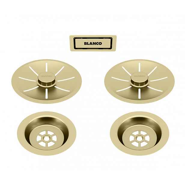 Odtoková sada Blanco InFino s přepadem C-overflow, saténově zlatá Gold Edition 203477