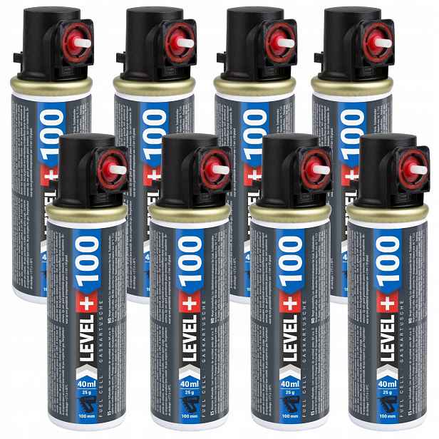 Plyn LEVEL+100 pro plynové hřebíkovačky 100 mm 40 ml 25 g 8 ks