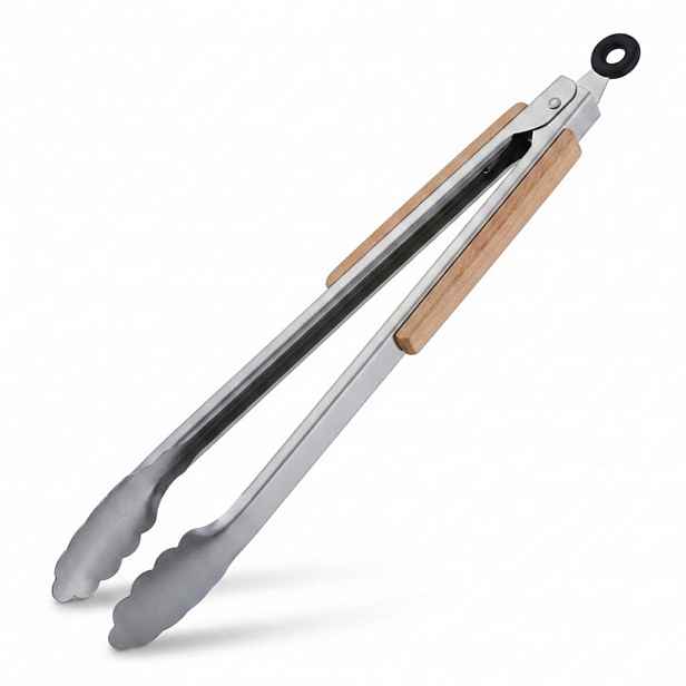 Relaxdays KLEŠTĚ Stříbrné Přírodní dřevěná rukojeť 38 cm