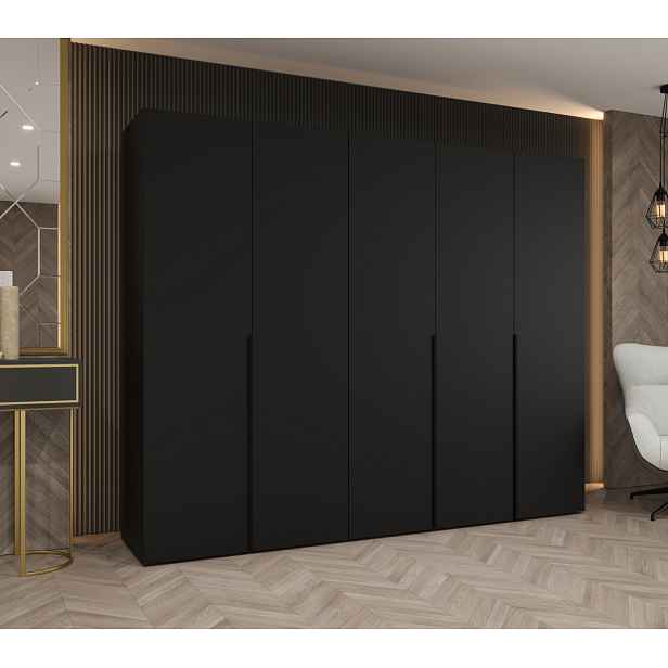 Šatní skříň 250 cm BETULA - černá