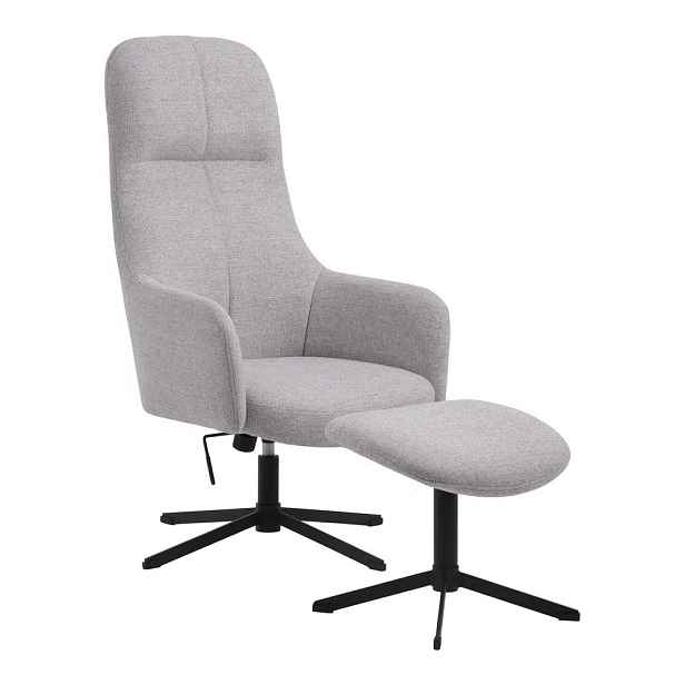 Světle šedé otočné relaxační křeslo Manning – Unique Furniture