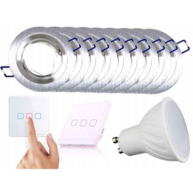 Sada světel Halogen Led 9x Vypínač Žárovky