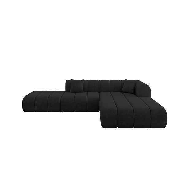 ALTDECOR ROHOVÁ SEDAČKA s otomanem, pravá BILA-L 289x176x71 Černá Velur
