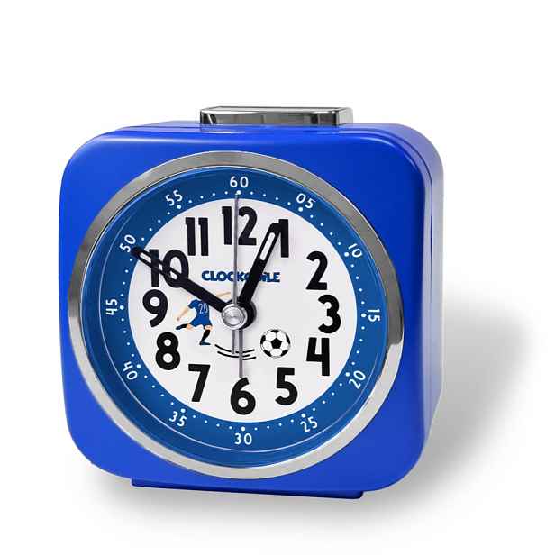 CLOCKODILE Modrý dětský budík FOTBAL