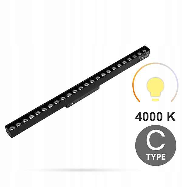 Lineární reflektor Grille 24W 4000K Neutrální Typ C Smart Track 48VDC