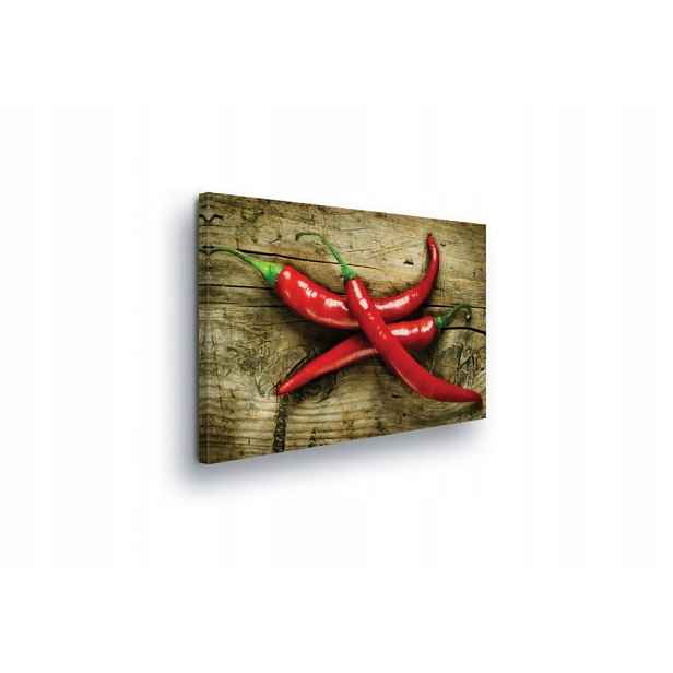 Obraz 80x60 Červená paprika chilli ostrost koření textura kuchyně