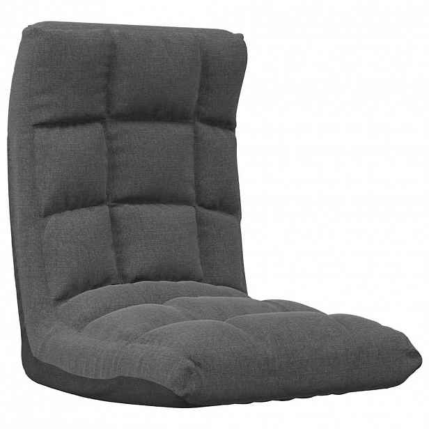 vidaXL Skládací lenoška na podlahu tmavě šedá textil