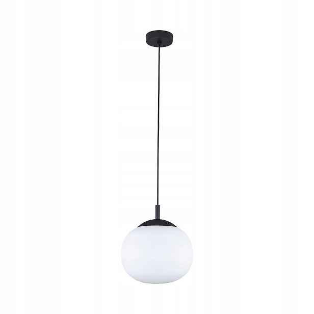 Závěsné svítidlo Vibe Černé Bílé Skleněné Stínidlo 1xE27 25cm Stropní Svítidlo Dům