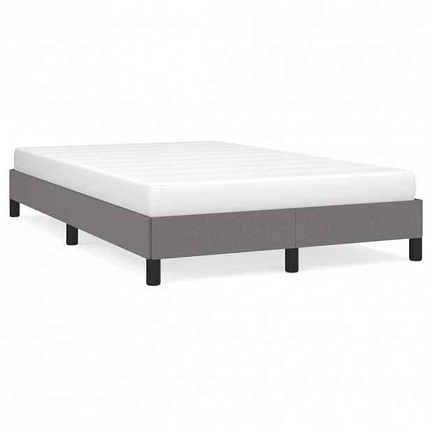 vidaXL Rám postele bez matrace tmavě šedá 120 x 200 cm textil