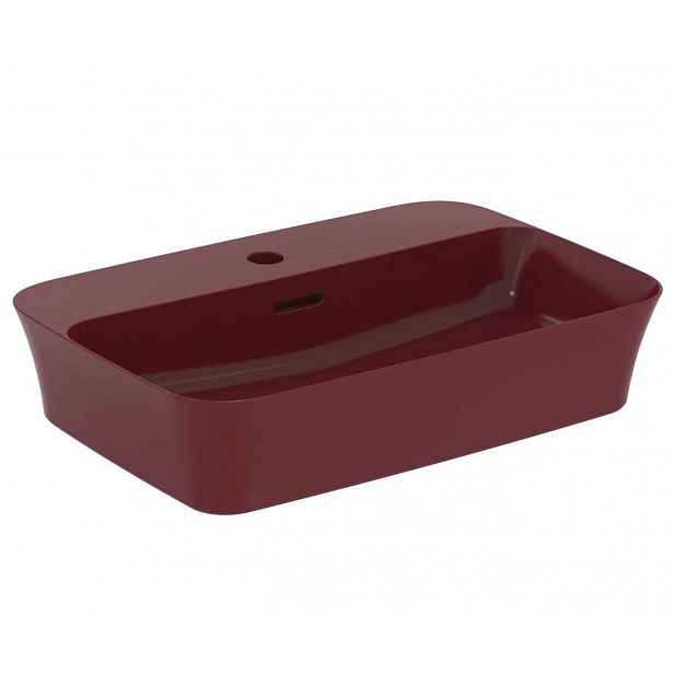 Ideal Standard Ipalyss - Umyvadlo na desku, 55x38 cm, s přepadem, otvor pro baterii, Pomegranate E2077V6