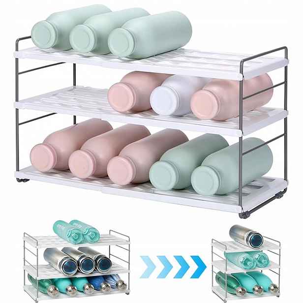 Organizér na dětské lahve roztahovací 26.5-42 cm bílý plastový