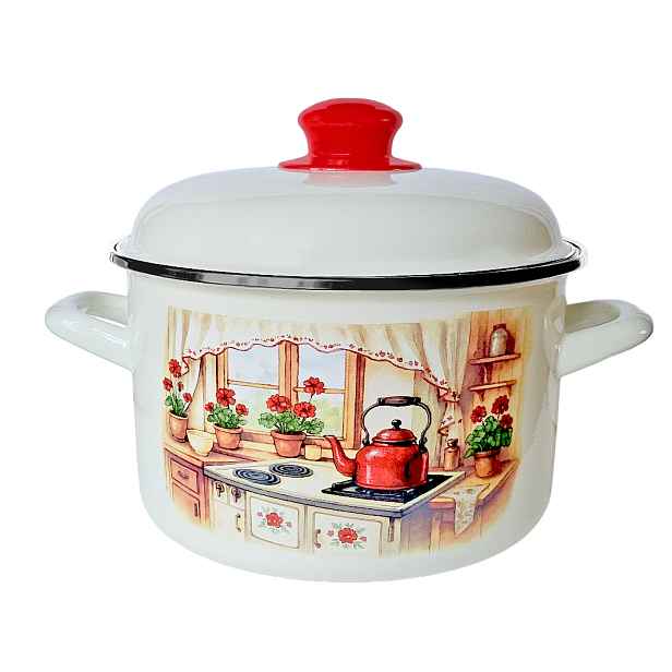 PROHOME - Hrnec smalt s poklicí 20cm 4L Rustika