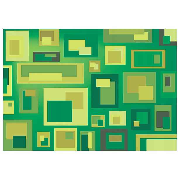 Vliesová fototapeta Zelená geometrie abstrakce čtverce 416x254 lepidlo