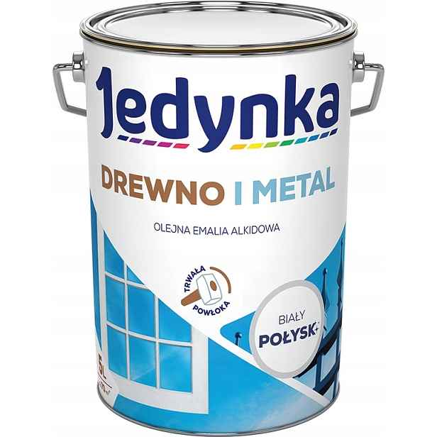 Jedynka Olejová alkydová smaltovaná hmota na dřevo a kov, lesklá bílá 5L