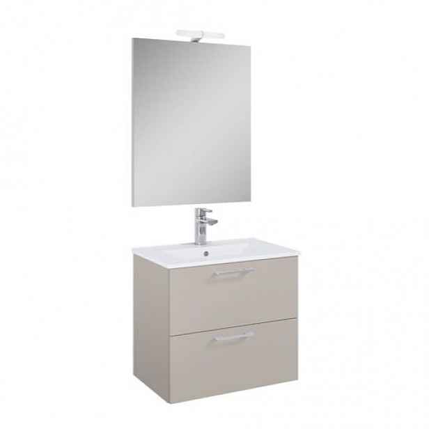 Koupelnová sestava s umyvadlem Ceramia Lea 61,5x55x41,7 cm kašmír LEASET60C