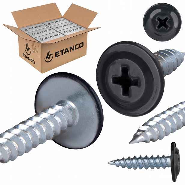Podložkové vruty do dřeva 4,2 x 19 mm Ral 7016 2000 ks Etanco Gm-s