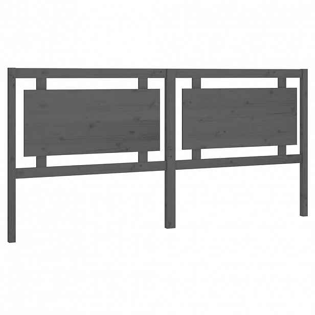 vidaXL Čelo postele šedé 205,5 x 4 x 100 cm masivní borovice