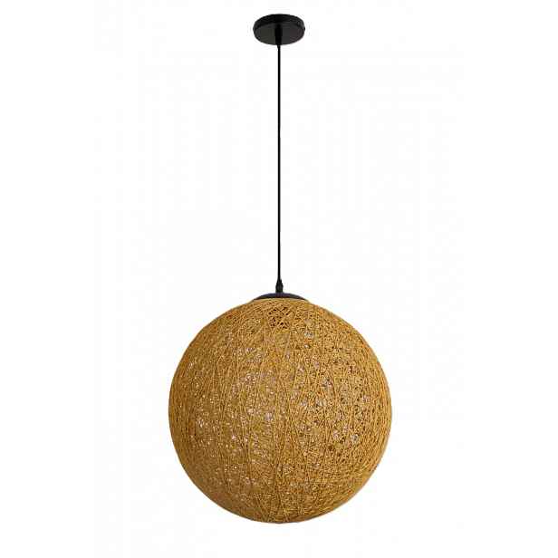 Závěsná lampa Rovno ratanová Kula Abażur 40 cm 1xE27 ozdobná pletená