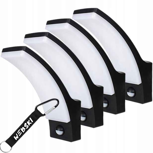 4x nástěnné svítidlo Fasádní Led 12W IP65 Snímač pohybu soumraku