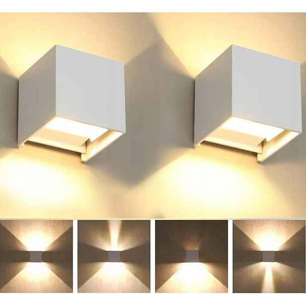 Nástěnné Led lampy Fupe, 12 W, 3000 K, teplé světlo, IP65, 2 kusy