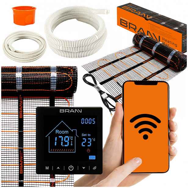 Vyhřívací Podložka s regulátorem vytápění, termostat 8 m2 BC400-E Černá Wifi