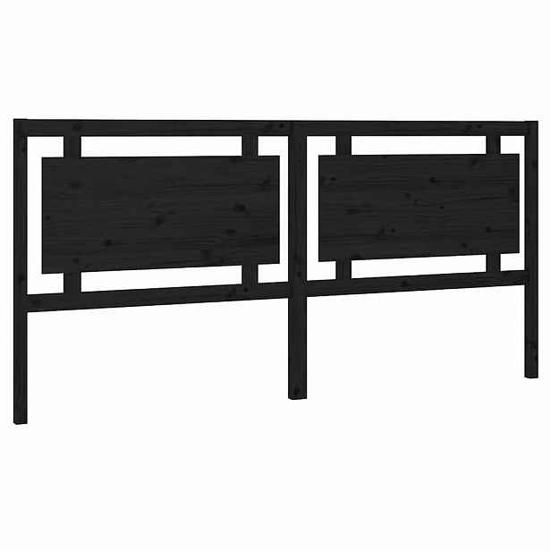 vidaXL Čelo postele černé 205,5 x 4 x 100 cm masivní borovice