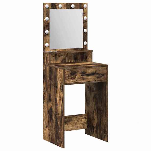 vidaXL Kosmetický stůl Kouřový dub 50 x 41 x 135 cm Kompozitní dřevo