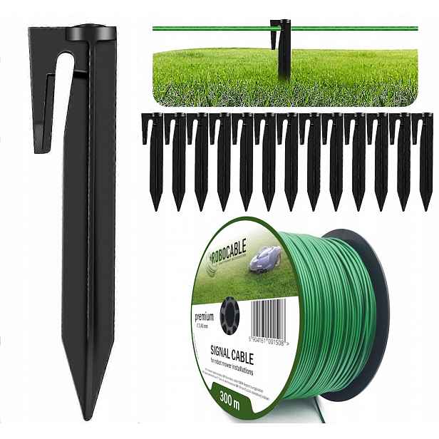 Kabel pro omezení sekačky Sada 300 m Robocable kolíky 3,4 mm