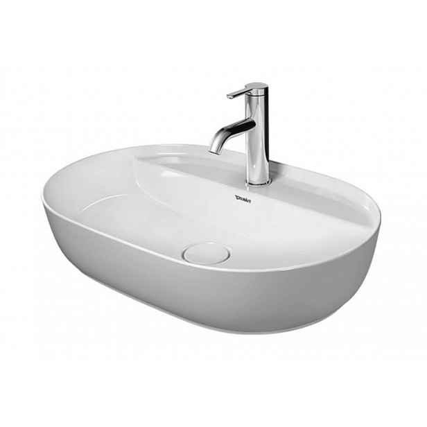 Duravit Luv - Umyvadlo na desku, 60x40 cm, bez přepadu, s otvorem pro baterii, WonderGliss, bílá 03806000001