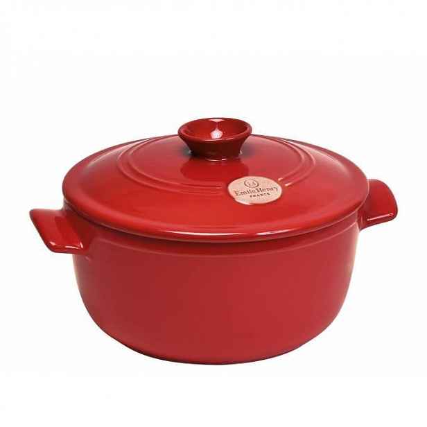 Emile Henry Hrnec kulatý s poklicí - 28,5 cm / 5 l, granátová 344553